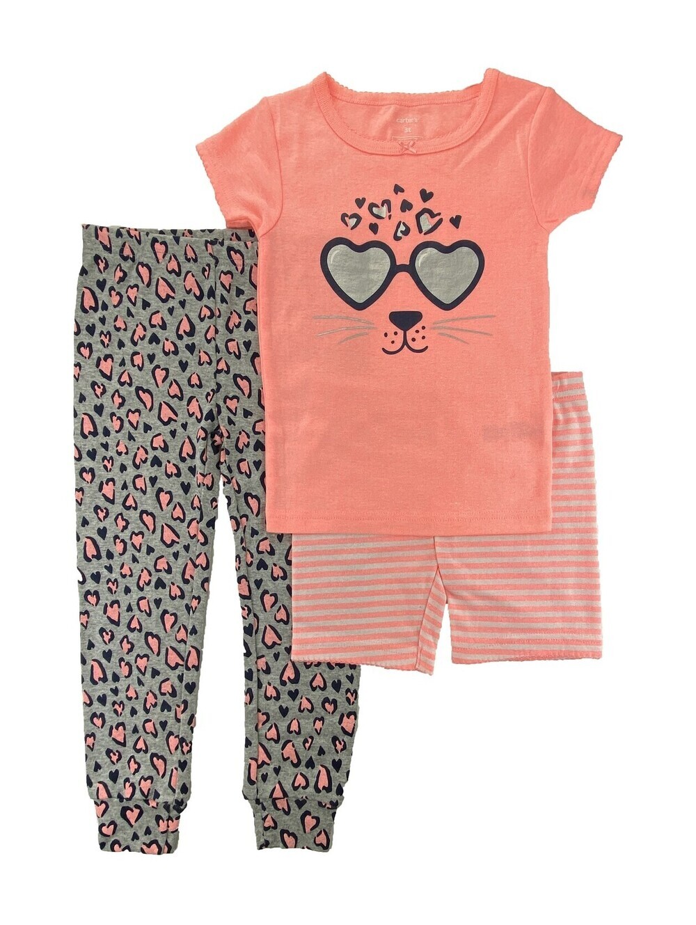 Carter's Girls Or Boys 3 Piece Cotton Pajama Set Size 3T